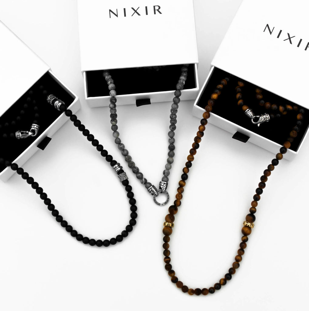 Nixir/ Men's jewelry/ Men's necklace/ Handmade jewelry/ Beaded jewelry/ Male jewelry